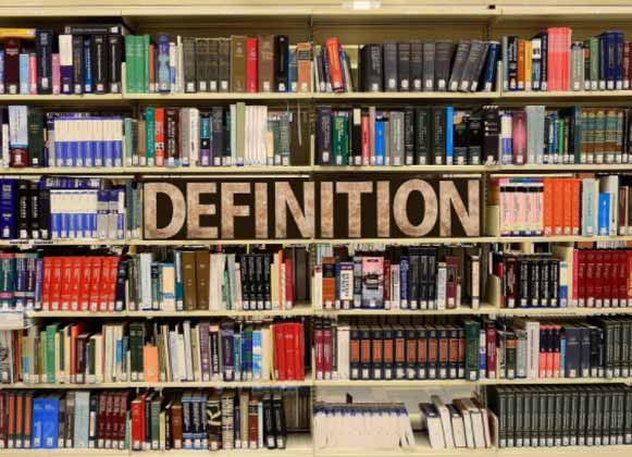 A 'definition' display in a library